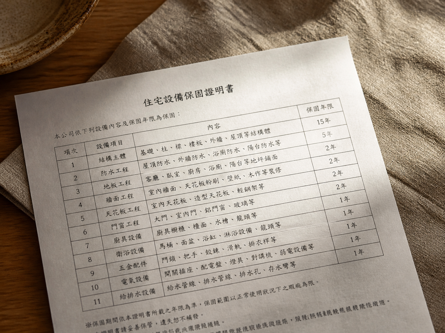 裝潢保固怎麼看？1年保固條款常見陷阱－保固範圍要具體列項目，不能只寫「保固施工品質」